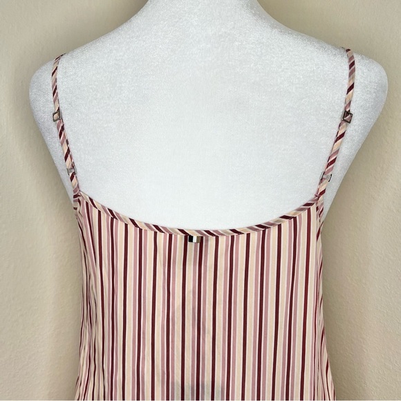 BOSS Datecara White Pink Striped Sleeveless V-Neck Midi Dress Sundress Sz 4 NWT - Picture 9 of 16
